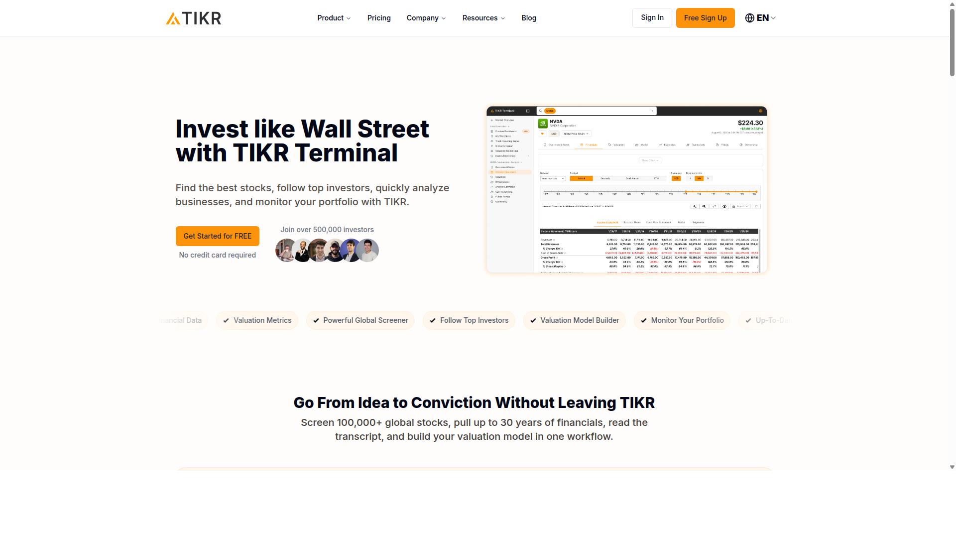 TIKR website